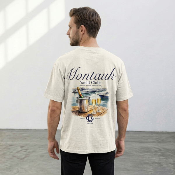 GRY-BLK MONTAUK GRAPHIC TEE