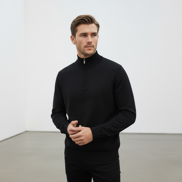 CAPO EGYPTIAN COTTON 1/4 ZIP TOP